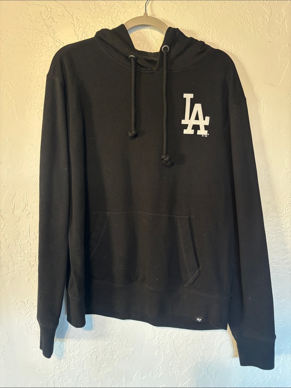 47 Brand - Black Hoodie with White LA Logo - L